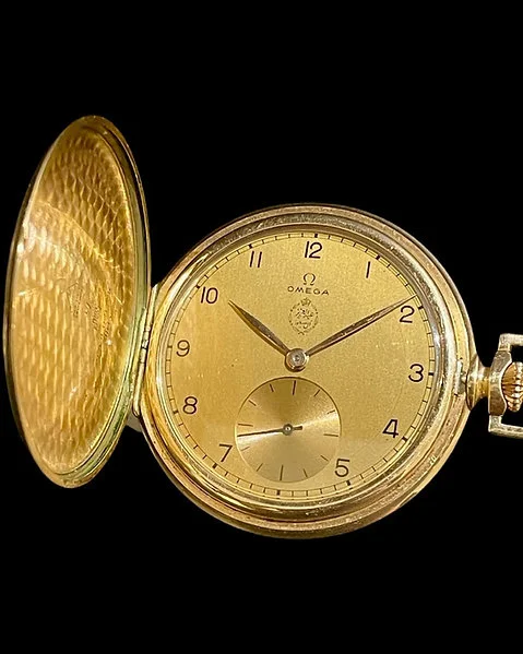 Very Rare1949 King Abdul Aziz Al Saud Omega Pocket Watch Full Gold