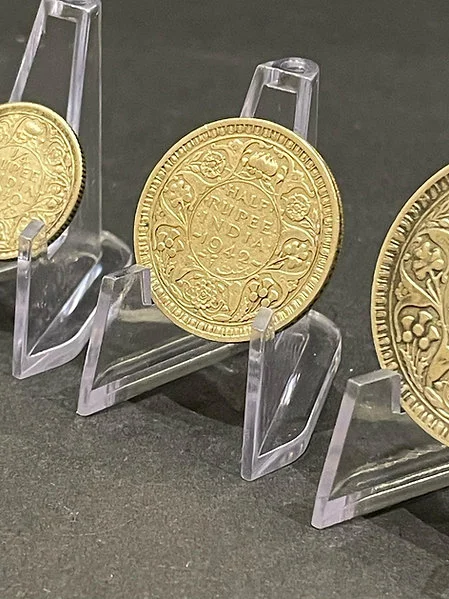 1942 Set of 3 Coins Fine Silver George India Rupee Set - Image 5