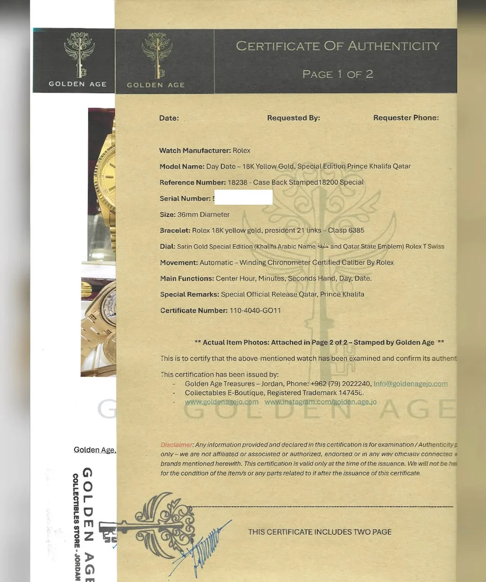Rare1980 Rolex Day Date Sheikh Khalifa Bin Hamad Al Thani Qatar - Image 13