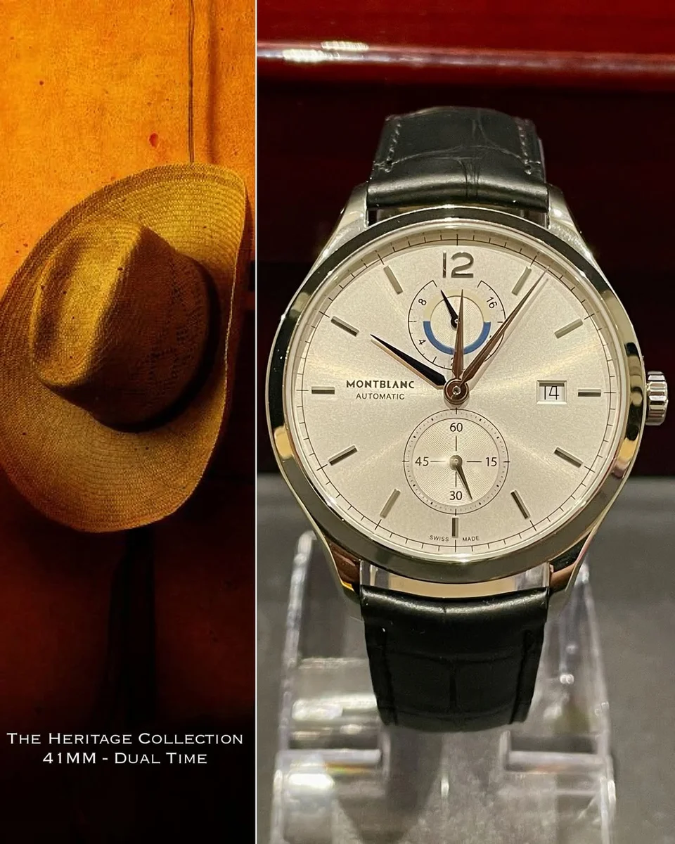 Montblanc Heritage Dual Time Automatic Silver Dial 112540