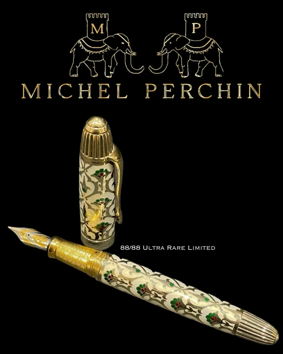 Michel Perchin Imperial White Enamel Limited Edition Fountain Pen – No. 88/88