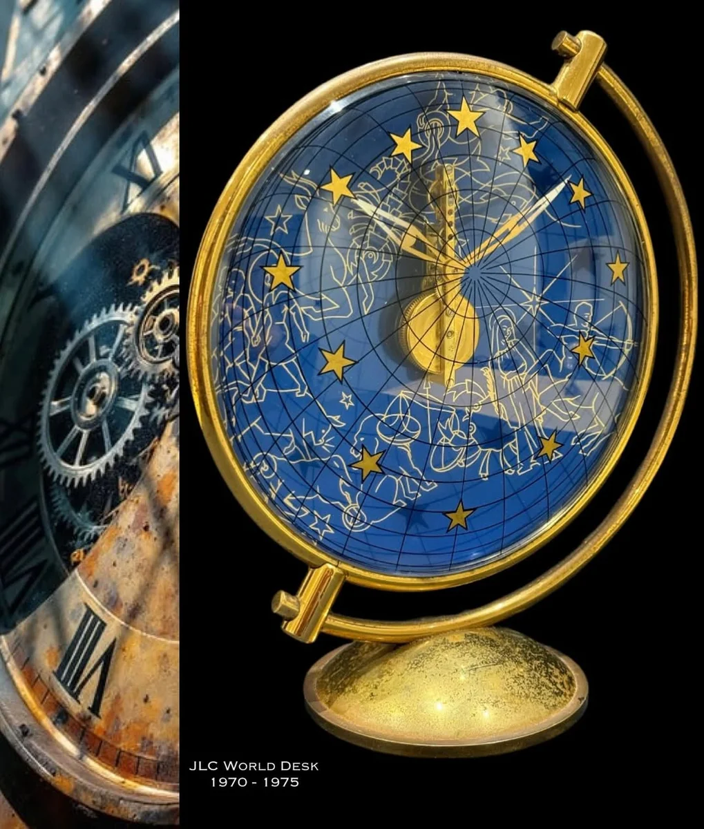 Rare Jaeger-LeCoultre Desk Oclock World Desk 1960