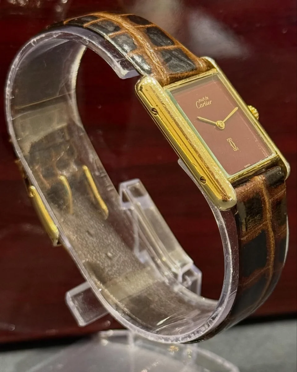 Cartier Tank 1980 Royal Classic Bordeaux Dial The Official Signature Of Must De Cartier Editions - Image 3