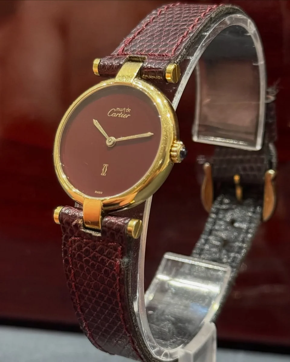 Cartier Vendome 1980 Classic Red Cartier Dial Rare - Image 2