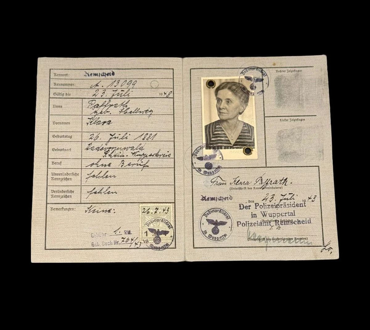 Rare Germany - Military Passport Document 1943 - Image 3