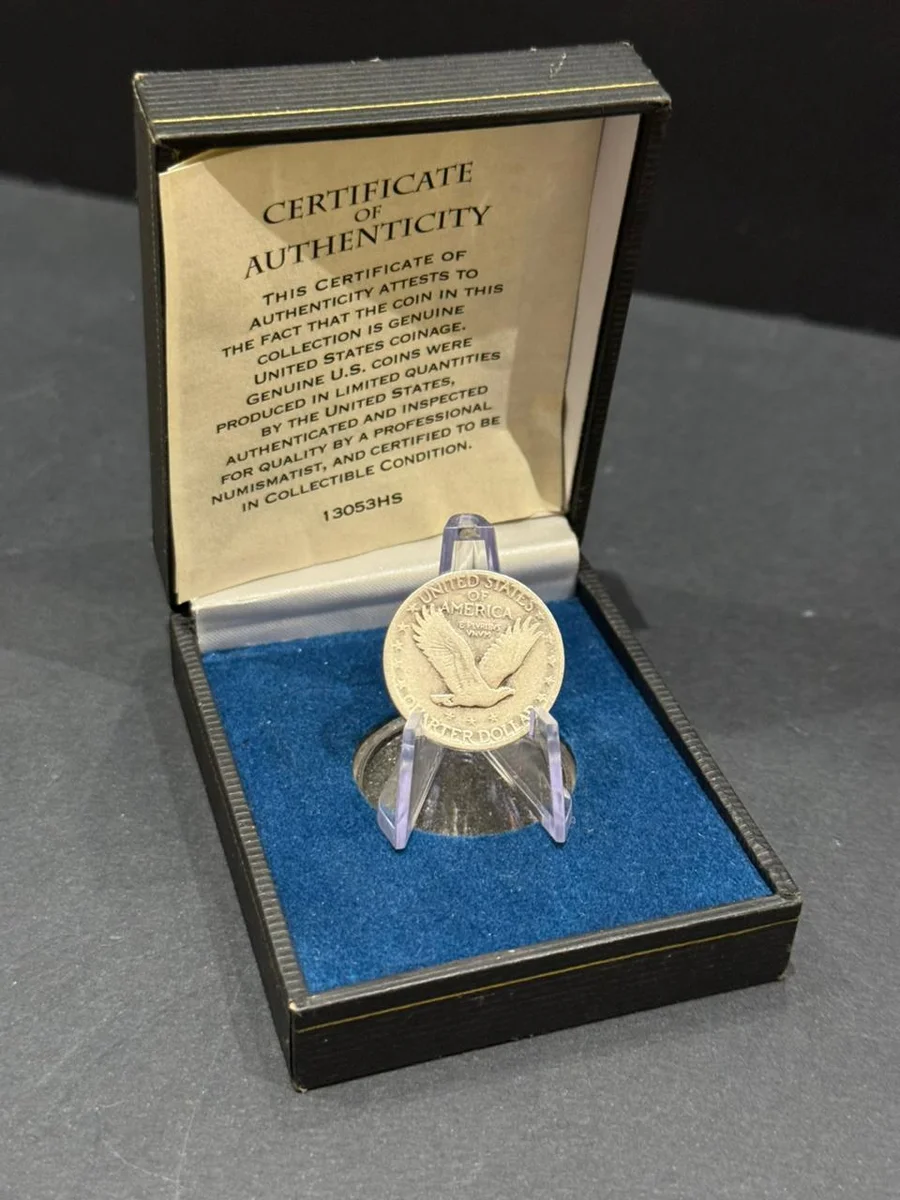 Rare 1929 USA Quarter Dollar Finer Silver Authenticated - Image 2