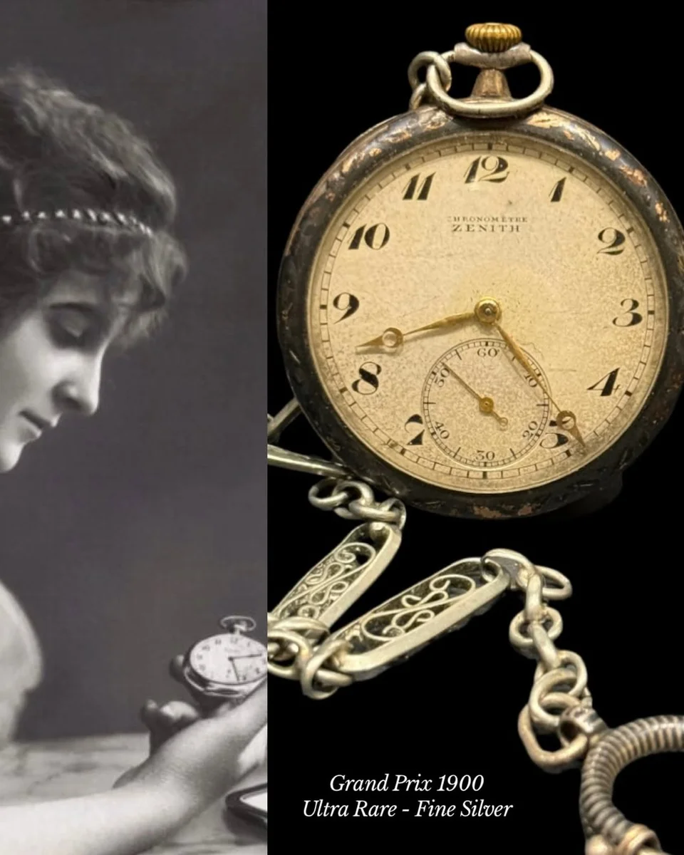 Rare Zenith Fine Silver Grand Prix 1900 Award For Swiss Precision 1900