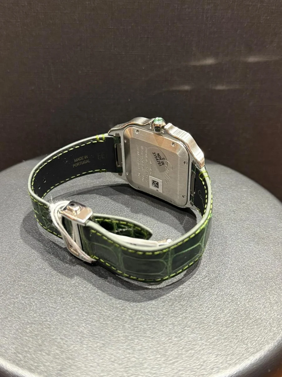 Rare Cartier Santos Special Edition Arabic Numbers Green Theme - Image 6