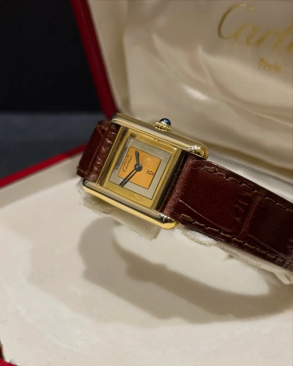 Rare 1981 Cartier Tank 925 Mori Ceramic Leather - Image 6