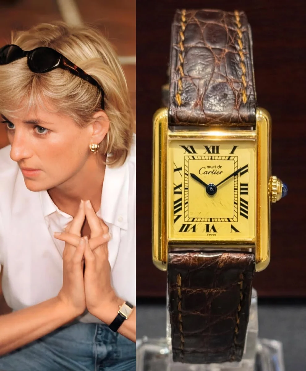 Rare Cartier Tank Ivory Large 1980 925 Silver GP Leather