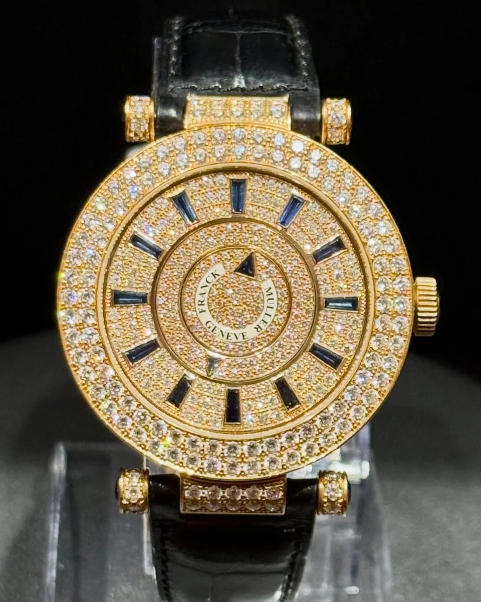 Rare Franck Muller Novelties Edition Double Mystery 42mm Gold Diamonds - Image 2