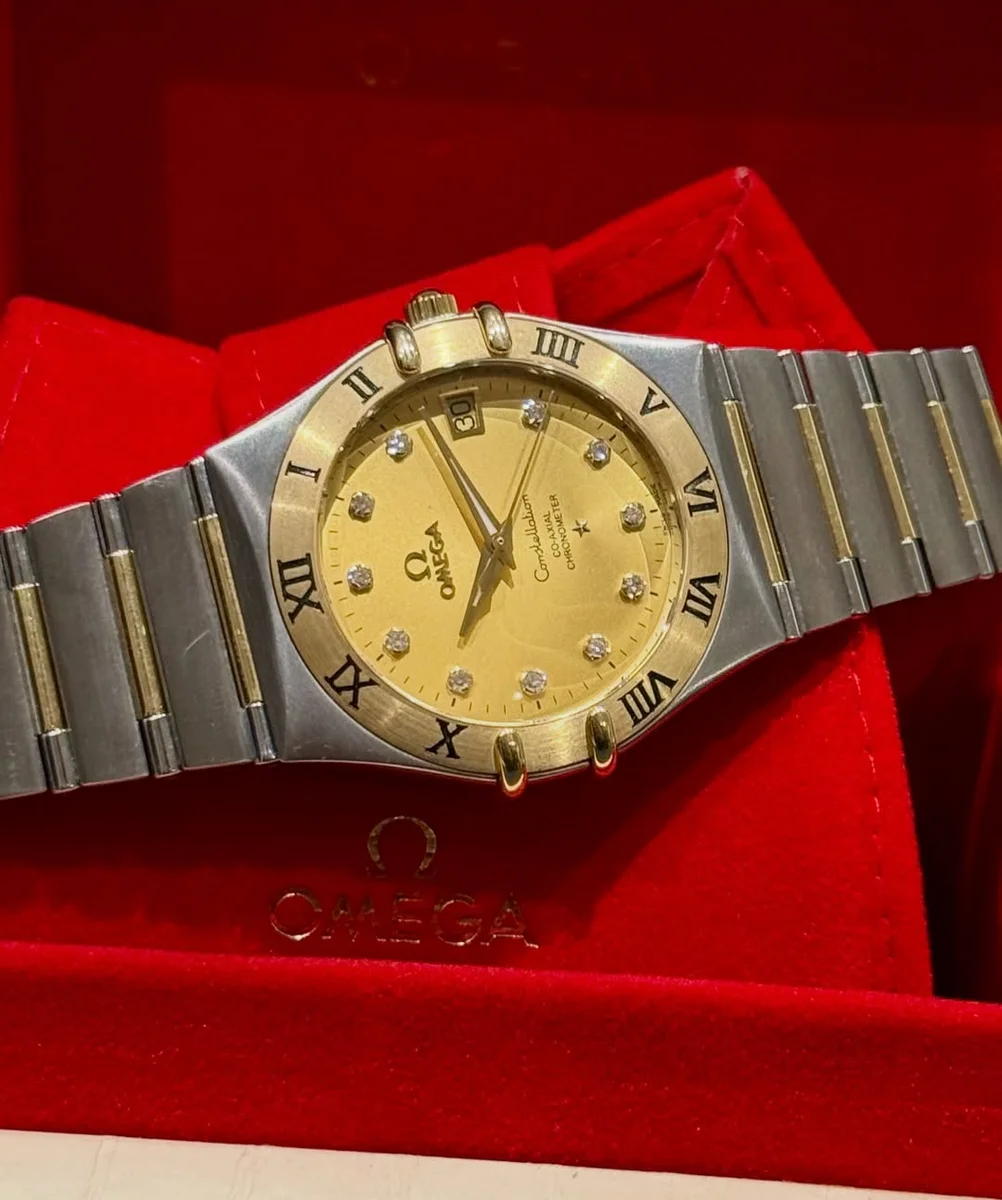 Omega Co-Axial Constellation Gold Steel Diamonds Large Case - Image 4